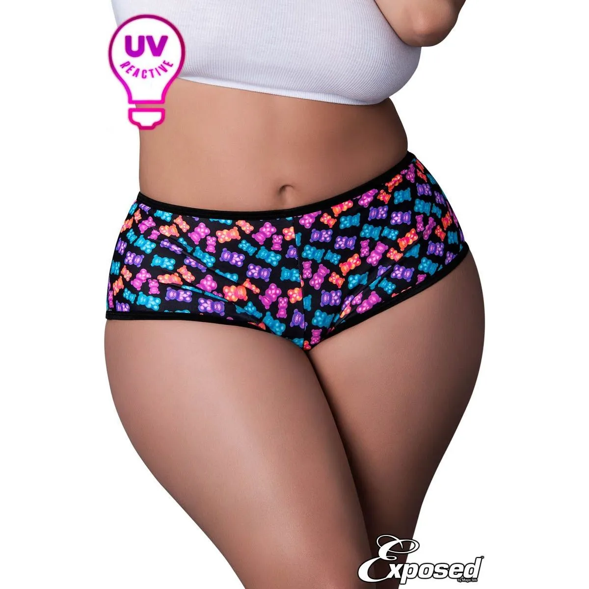 Uv Boyshorts Gummy Bears Panty by Magic Silk