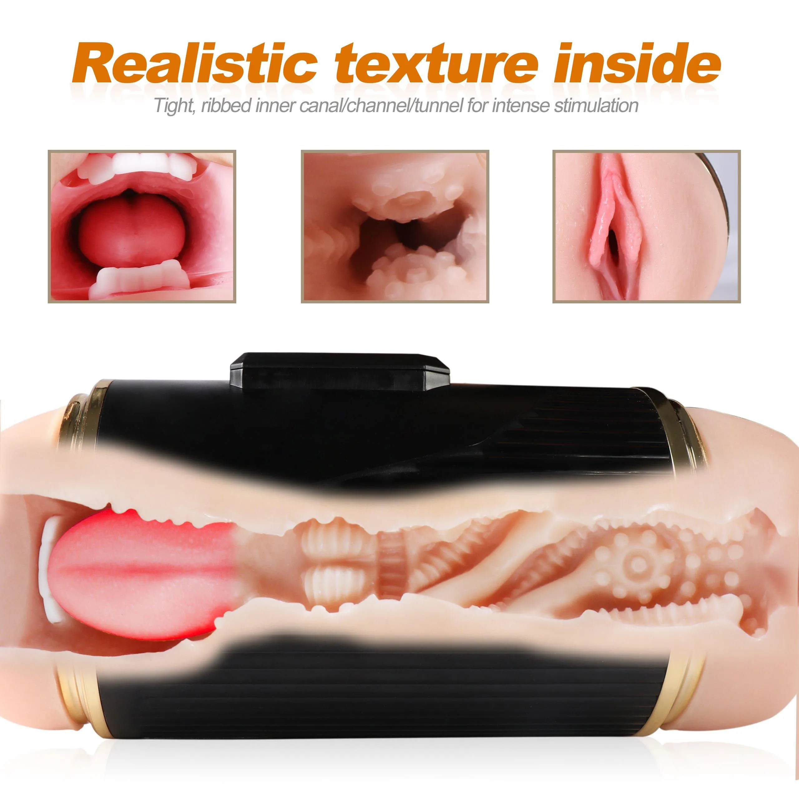 Vagina and Mouth Masturbator Double Sided Masturbation Stroker