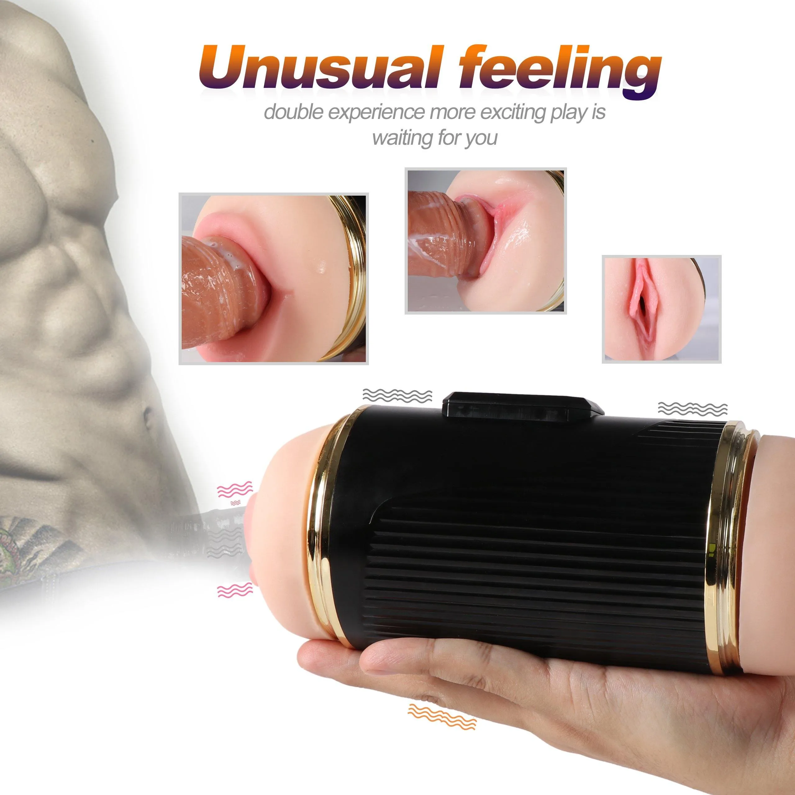 Vagina and Mouth Masturbator Double Sided Masturbation Stroker