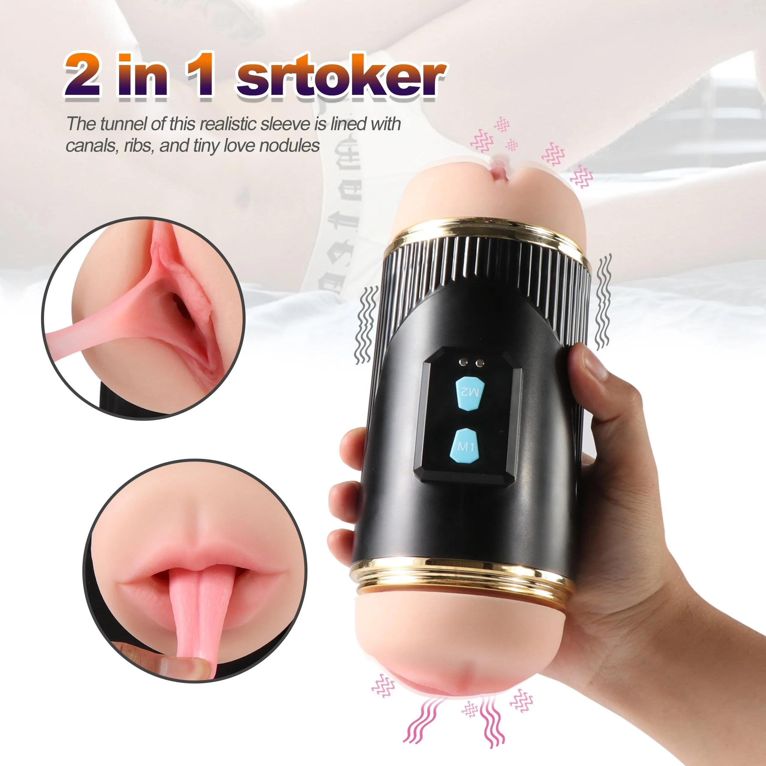 Vagina and Mouth Masturbator Double Sided Masturbation Stroker