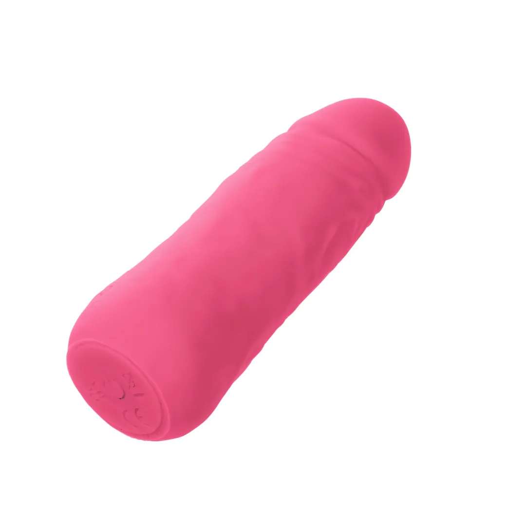 Vibrating Stud Mini Cock Shaped Bullet Vibrator - Pink