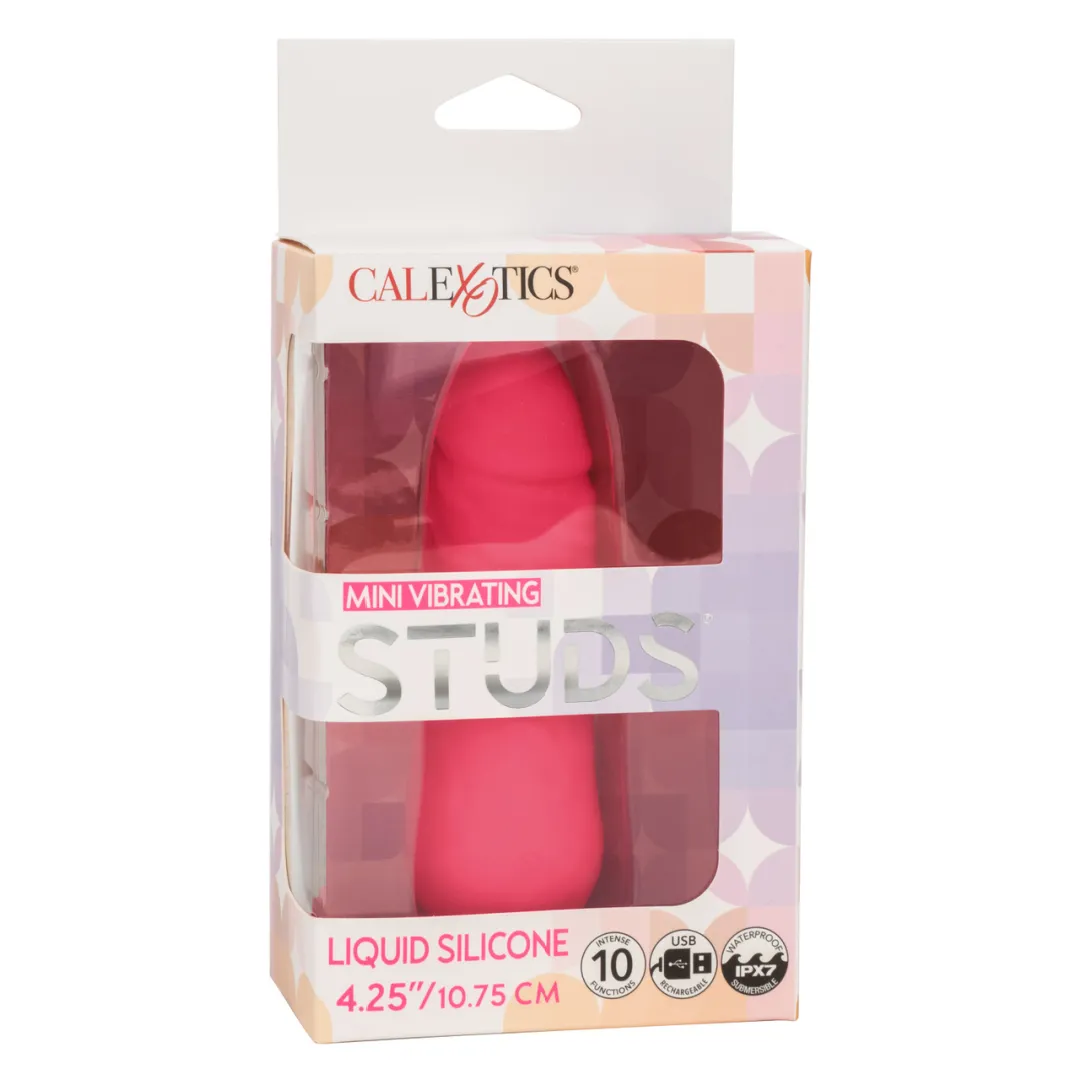 Vibrating Stud Mini Cock Shaped Bullet Vibrator - Pink