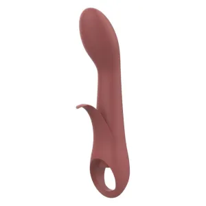 Vibrator DREAMTOYS Nude Sierra G-Spot Duo. pentru stimularea clitorisului și punctului G. 10 funcții de vibrație. cărămiziu