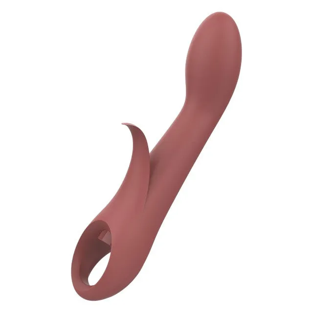 Vibrator DREAMTOYS Nude Sierra G-Spot Duo. pentru stimularea clitorisului și punctului G. 10 funcții de vibrație. cărămiziu