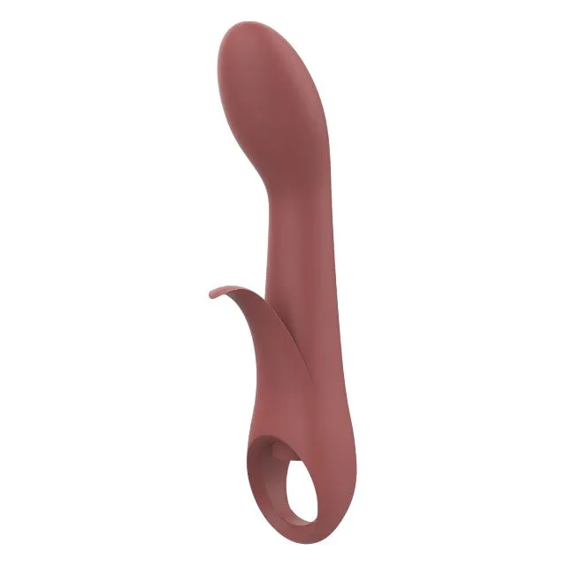 Vibrator DREAMTOYS Nude Sierra G-Spot Duo. pentru stimularea clitorisului și punctului G. 10 funcții de vibrație. cărămiziu