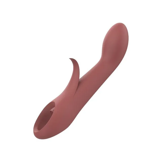 Vibrator DREAMTOYS Nude Sierra G-Spot Duo. pentru stimularea clitorisului și punctului G. 10 funcții de vibrație. cărămiziu
