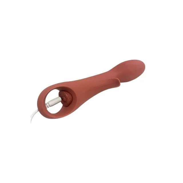 Vibrator DREAMTOYS Nude Sierra G-Spot Duo. pentru stimularea clitorisului și punctului G. 10 funcții de vibrație. cărămiziu