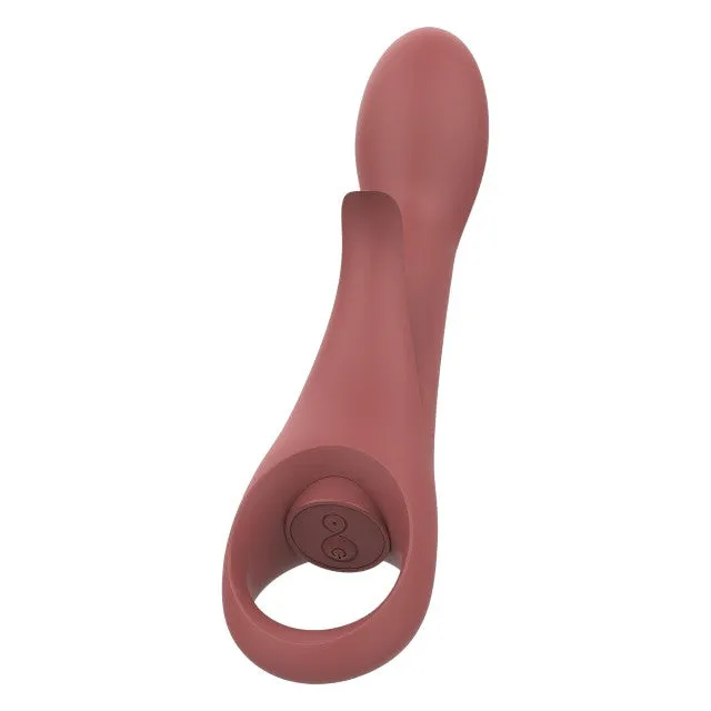 Vibrator DREAMTOYS Nude Sierra G-Spot Duo. pentru stimularea clitorisului și punctului G. 10 funcții de vibrație. cărămiziu