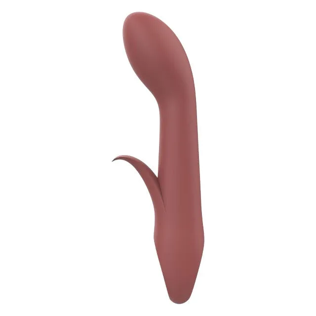 Vibrator DREAMTOYS Nude Sierra G-Spot Duo. pentru stimularea clitorisului și punctului G. 10 funcții de vibrație. cărămiziu
