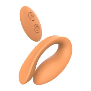 Vibrator dublu DREAMTOYS Glam Couples Vibrator. control prin telecomandă. 7 funcții de vibrație. culoare portocaliu