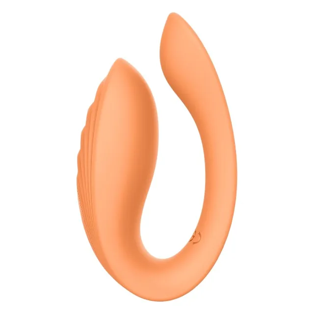 Vibrator dublu DREAMTOYS Glam Couples Vibrator. control prin telecomandă. 7 funcții de vibrație. culoare portocaliu