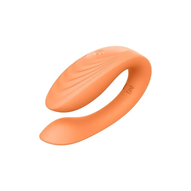 Vibrator dublu DREAMTOYS Glam Couples Vibrator. control prin telecomandă. 7 funcții de vibrație. culoare portocaliu