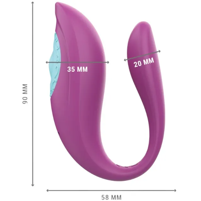 Vibrator dublu INTENSE ANNIE. pentru stimularea clitorisului și punctului G. control prin telecomandă. 10 funcții de vibrație. mov