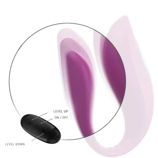 Vibrator dublu INTENSE ANNIE. pentru stimularea clitorisului și punctului G. control prin telecomandă. 10 funcții de vibrație. mov
