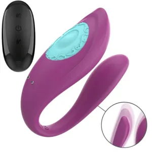 Vibrator dublu INTENSE ANNIE. pentru stimularea clitorisului și punctului G. control prin telecomandă. 10 funcții de vibrație. mov