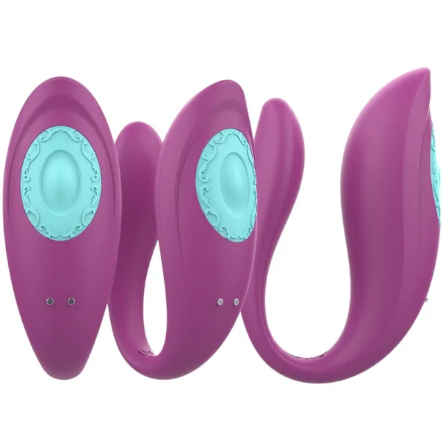 Vibrator dublu INTENSE ANNIE. pentru stimularea clitorisului și punctului G. control prin telecomandă. 10 funcții de vibrație. mov