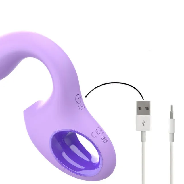 Vibrator dublu INTENSE BAXTER. pentru stimulare clitoridiană și vaginală. 10 funcții de vibrație. control prin telecomandă. mov