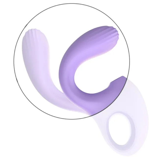 Vibrator dublu INTENSE BAXTER. pentru stimulare clitoridiană și vaginală. 10 funcții de vibrație. control prin telecomandă. mov