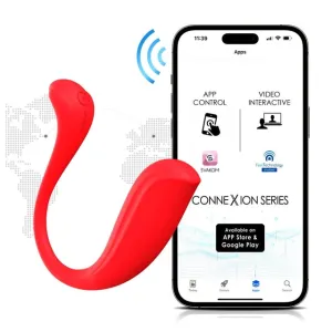 Vibrator dublu SVAKOM Phoenix Neo 2. cu control prin aplicație. 11 funcții de vibrație. funcție interactivă cu camera web. roșu