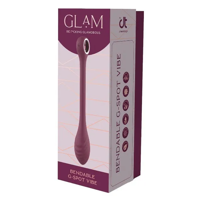 Vibrator flexibil DREAMTOYS Glam Bendable G-Spot. pentru stimularea punctului G. 7 funcții de vibrație. lungime 22 cm. mov