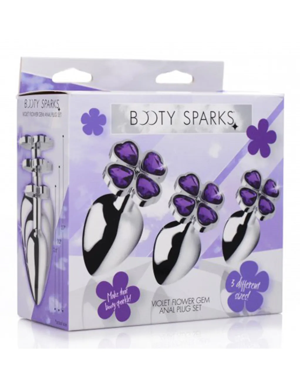 Violet Flower Gem Anal Plug Set