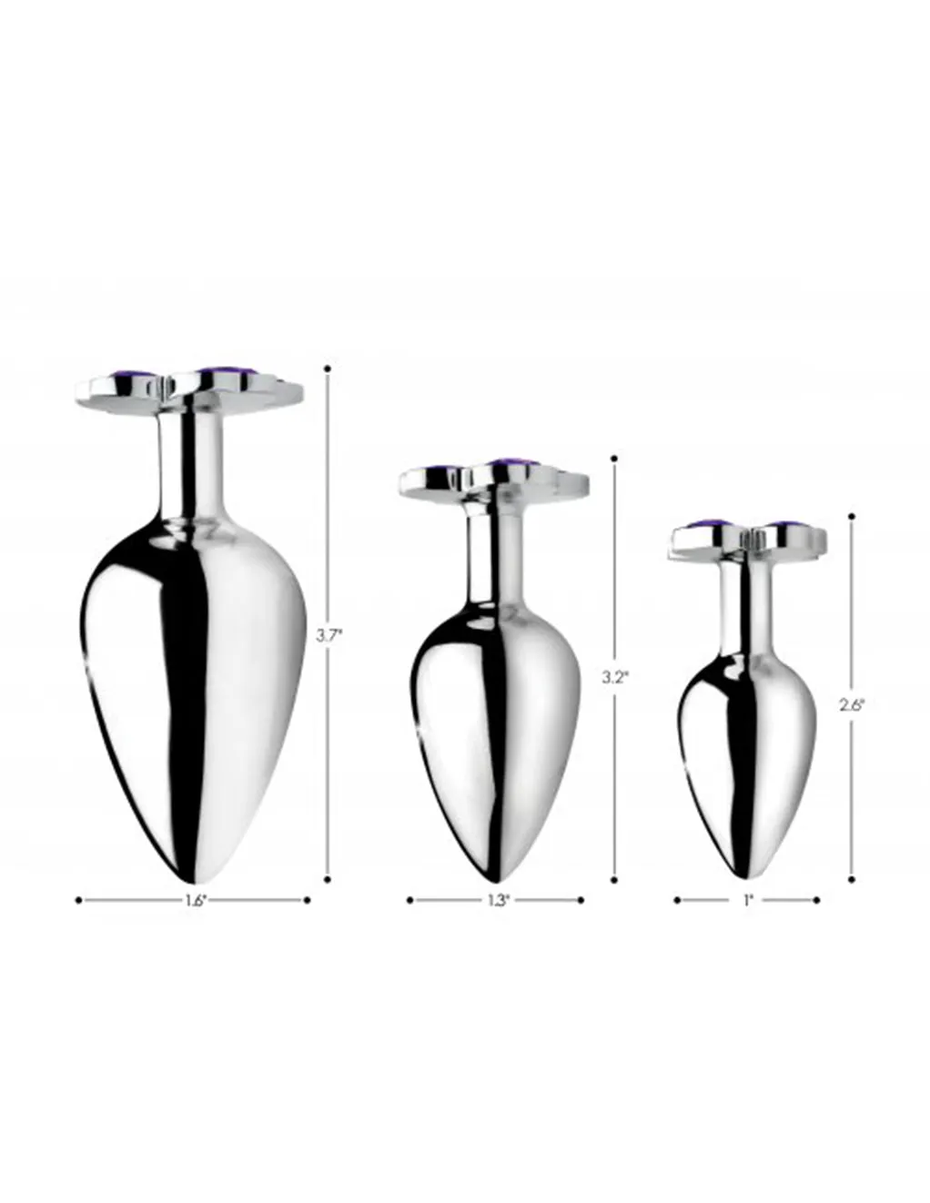 Violet Flower Gem Anal Plug Set