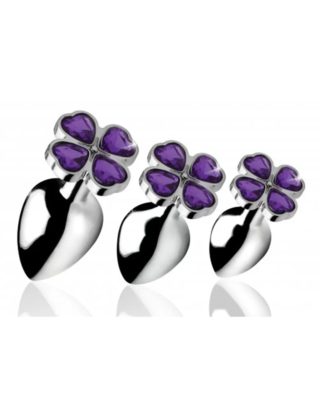 Violet Flower Gem Anal Plug Set