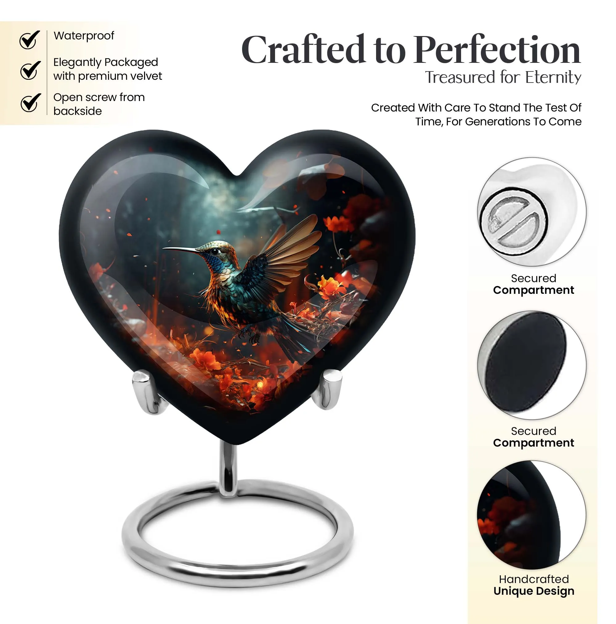 Whispering Wings - Hummingbird Commemorative Cremation Urn,