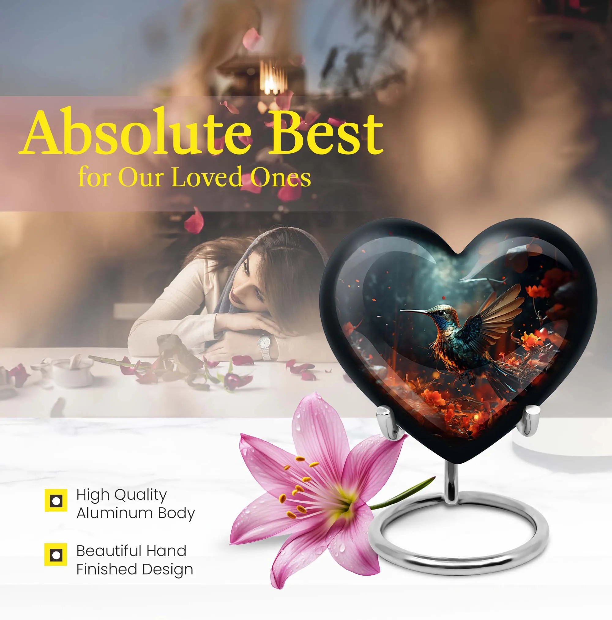 Whispering Wings - Hummingbird Commemorative Cremation Urn,