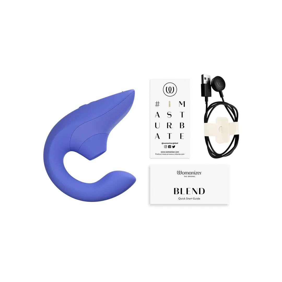 Womanizer Blend  Pleasure Air Clitoral & G-Spot Rabbit - Blue